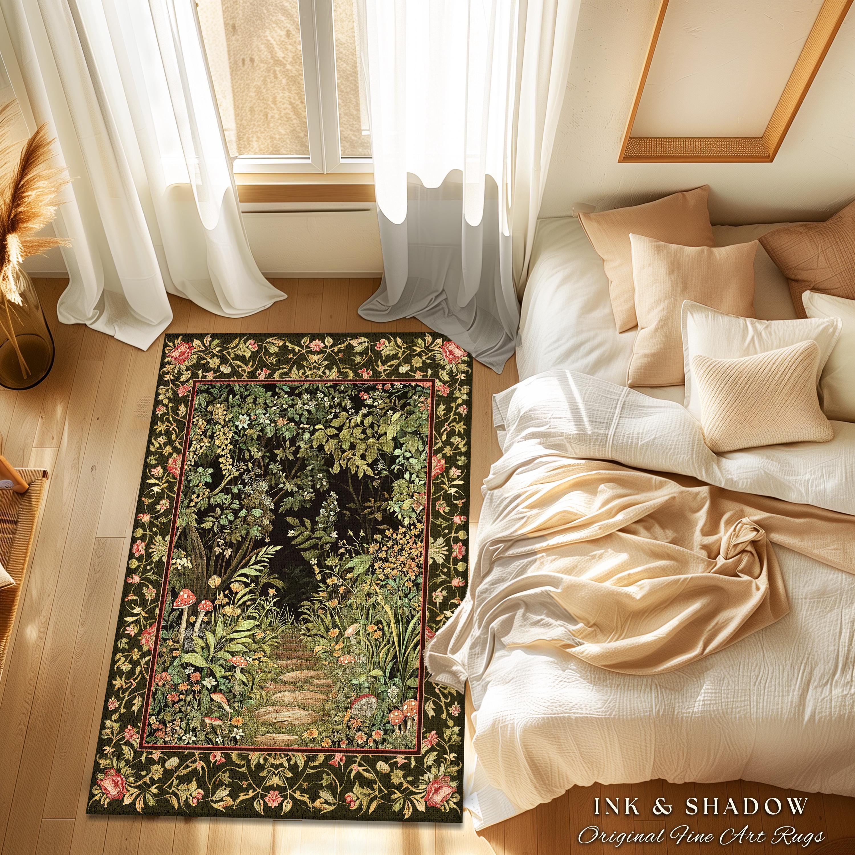 Toadstool Rug Toadstool Forest Mystical Mushroom Runner Rug | Dark Academia Folklore ...