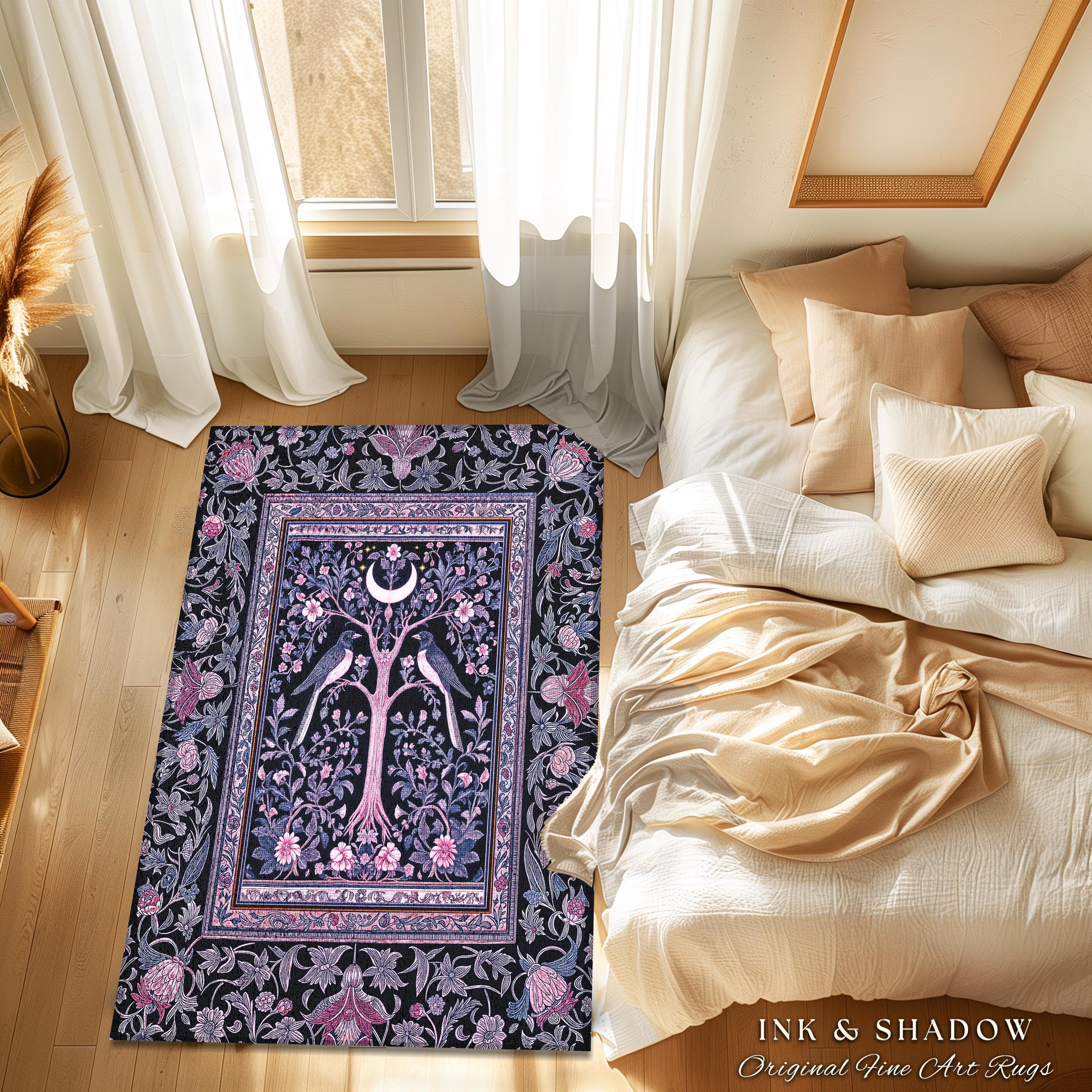 Magpie Ethereal Moon Gothic Rug | Baroque Pastel Purple Celestial