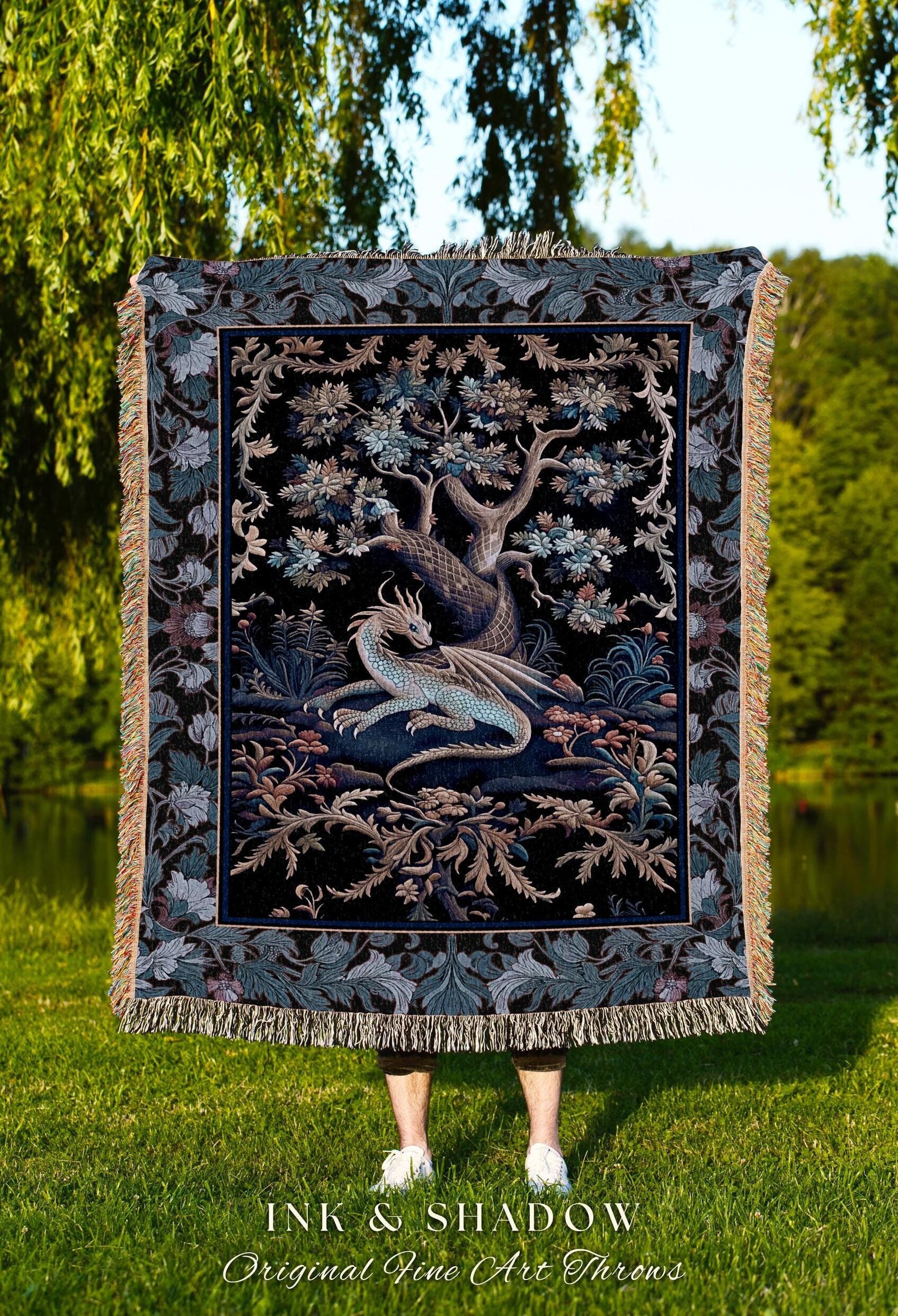 Dunmat Colorful Dragon Tablecloth - Fantasy Art Print, Waterproof & Washable, Rectangle 60x140 Inches For Dining Table