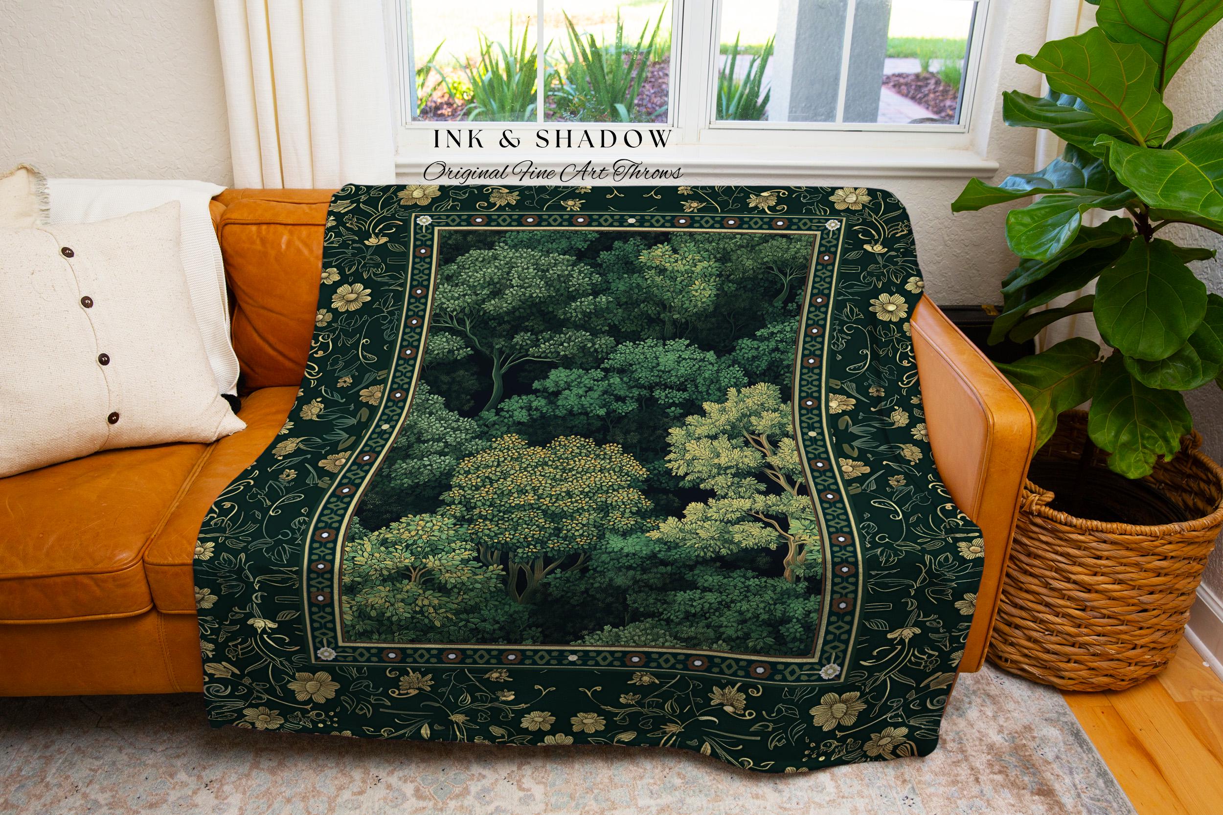 Lush Botanical Green Woven Blanket | Forest Theme Woodsy Aesthetic ...