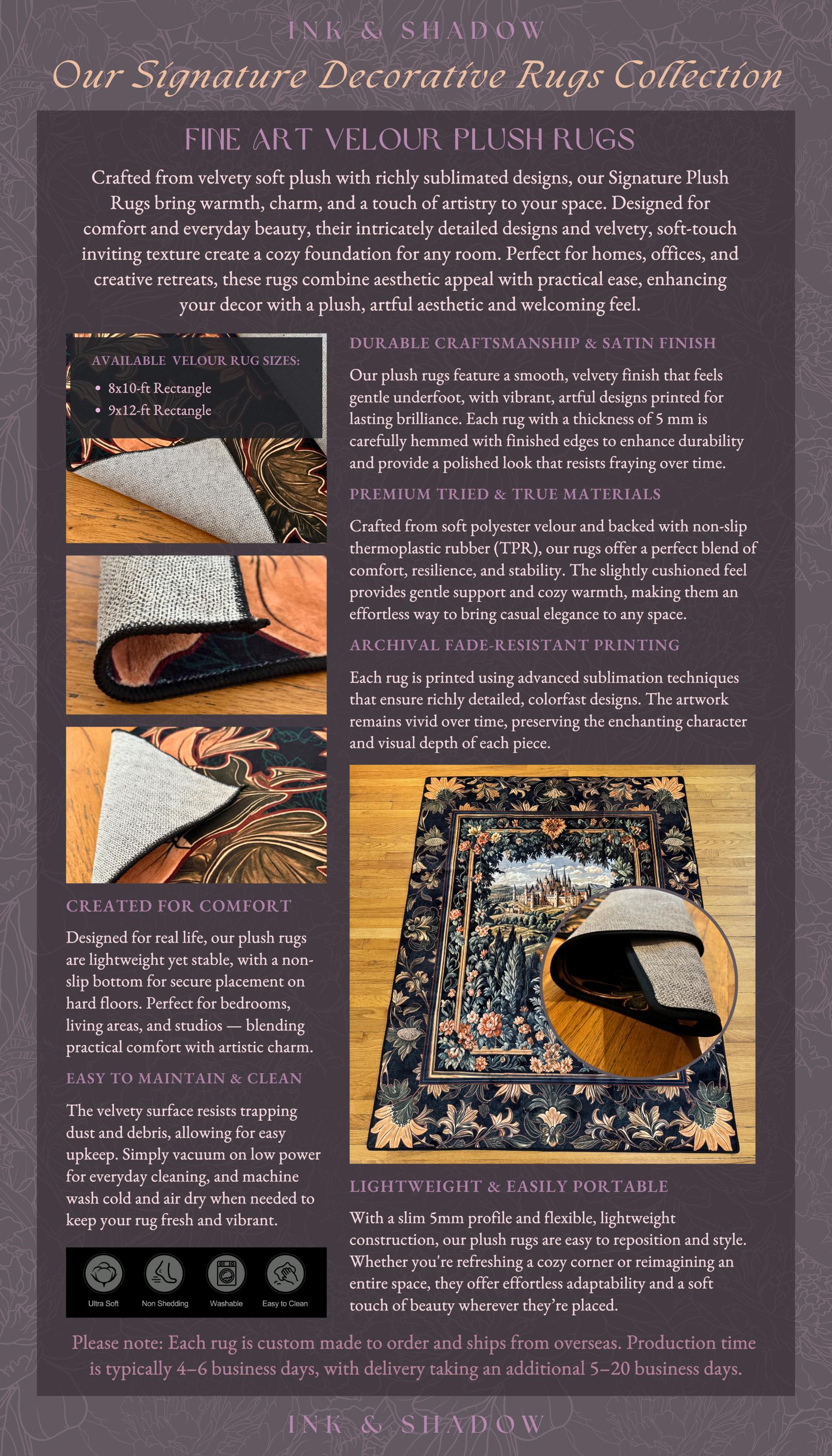 Toadstool Rug Toadstool Forest Mystical Mushroom Runner Rug | Dark Academia Folklore ...