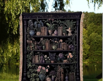 Book Lover Tapestry Blanket | Library Blanket Goth Home Decor Dark Academia Book Lovers Gift  Witchy Room Decor Vintage Book Lover Tapestry