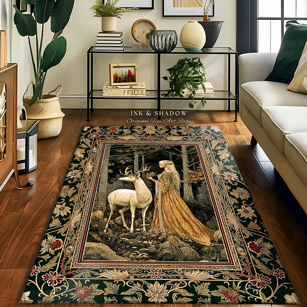Elven Princess Mystic Woodland Rug | Forest Nymph Renaissance Aesthetic ...