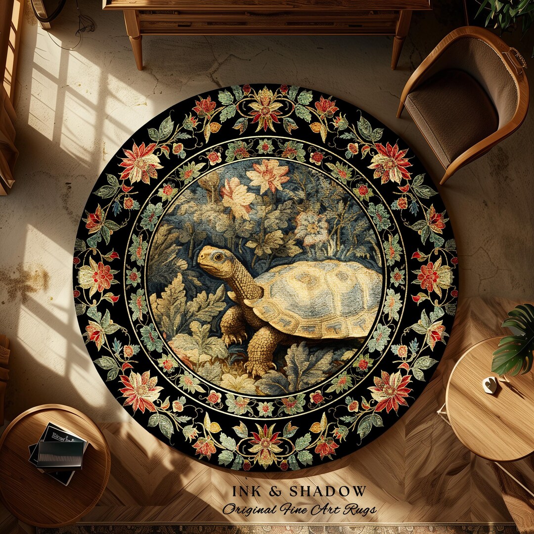 Tortoise Shell Rug Whimsical Tortoise Rug Goblincore Vintage Aesthetic | Mystical Woodland ...