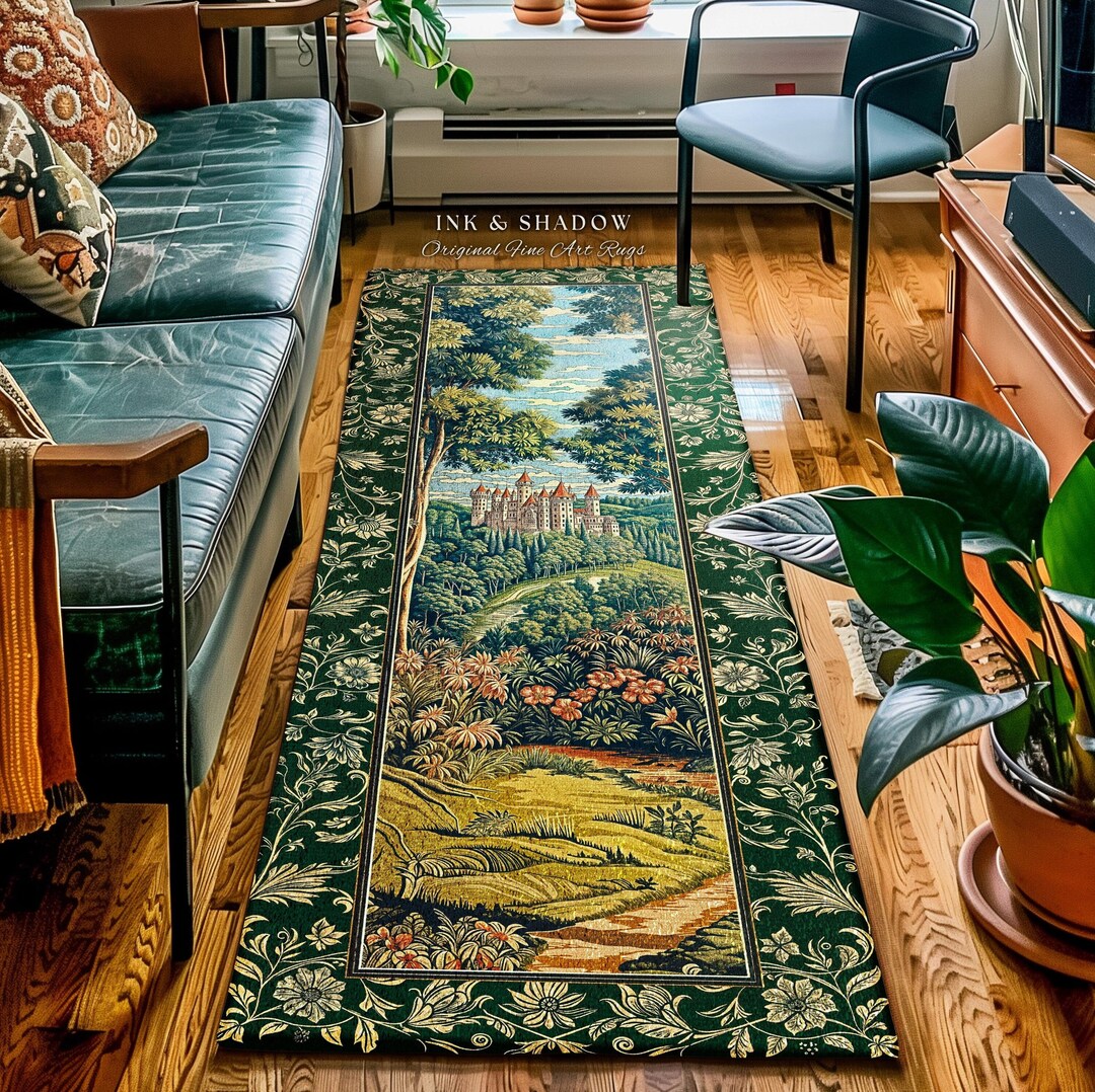 Fairytale Aesthetic Castle Runner Rug | Fairycore Hallway Area Rug ...