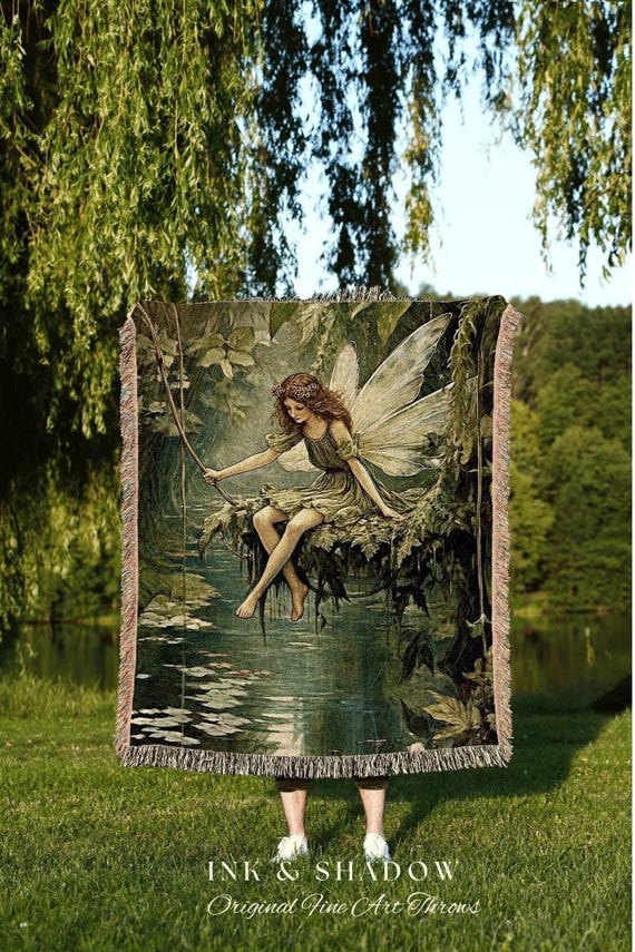 小物 SILVANA MANETTI PEGASO ART BLANKET Forest Nymph Woven Blanket | Fairytale Aesthetic Celestial Wall