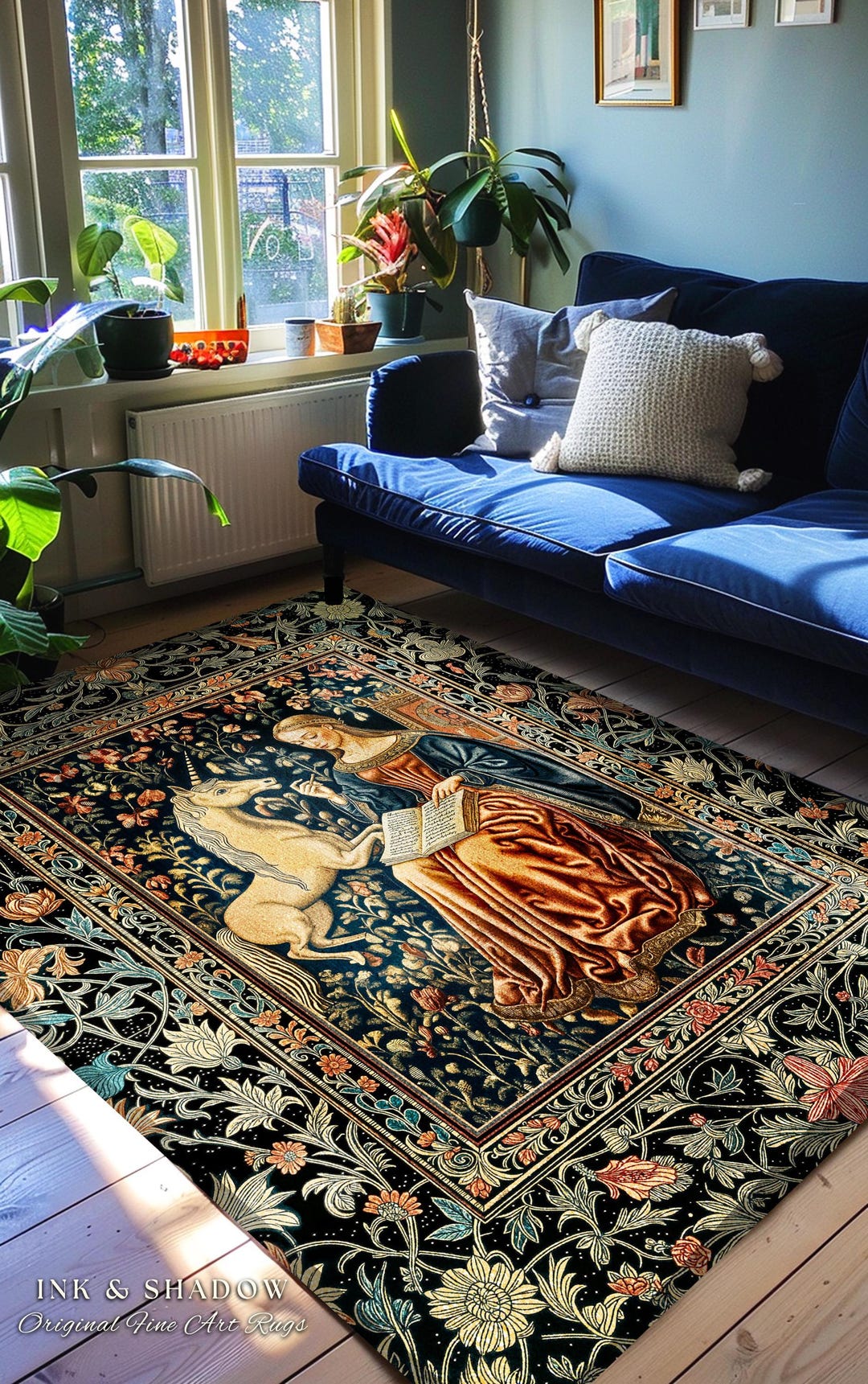 Cottagecore Fairytale Accent Rug | Romantic Folklore Decor Dark ...