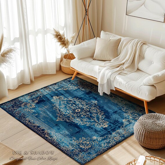 thumbnail image 2 of Fresh Look, No Slip: Jinchan Foldable Floral Retro Area Rug For Living Room 2 of 6