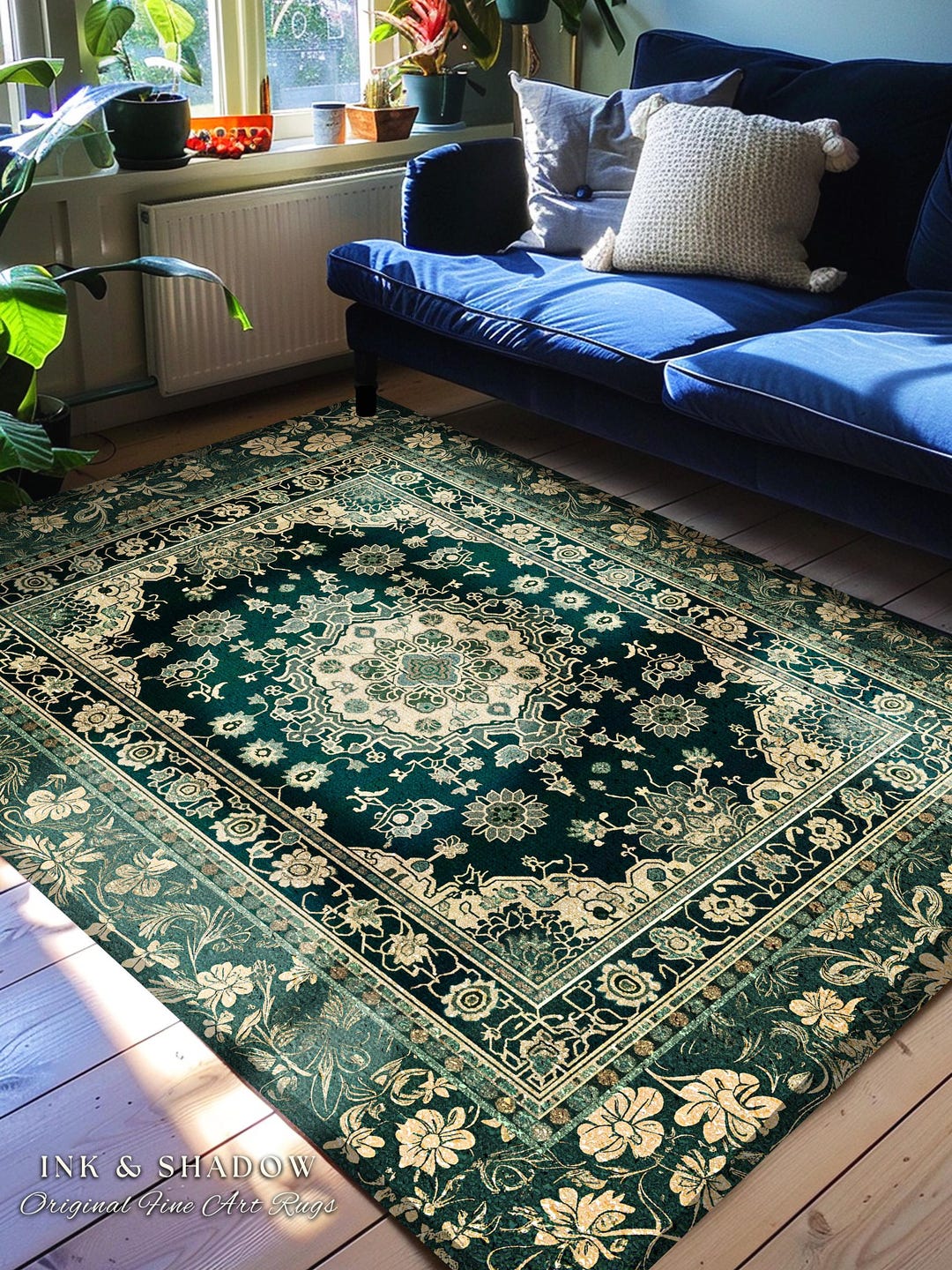 Victorian Gothic Bedroom Rug | Reading Nook Cozy Floor Rug Ornate ...