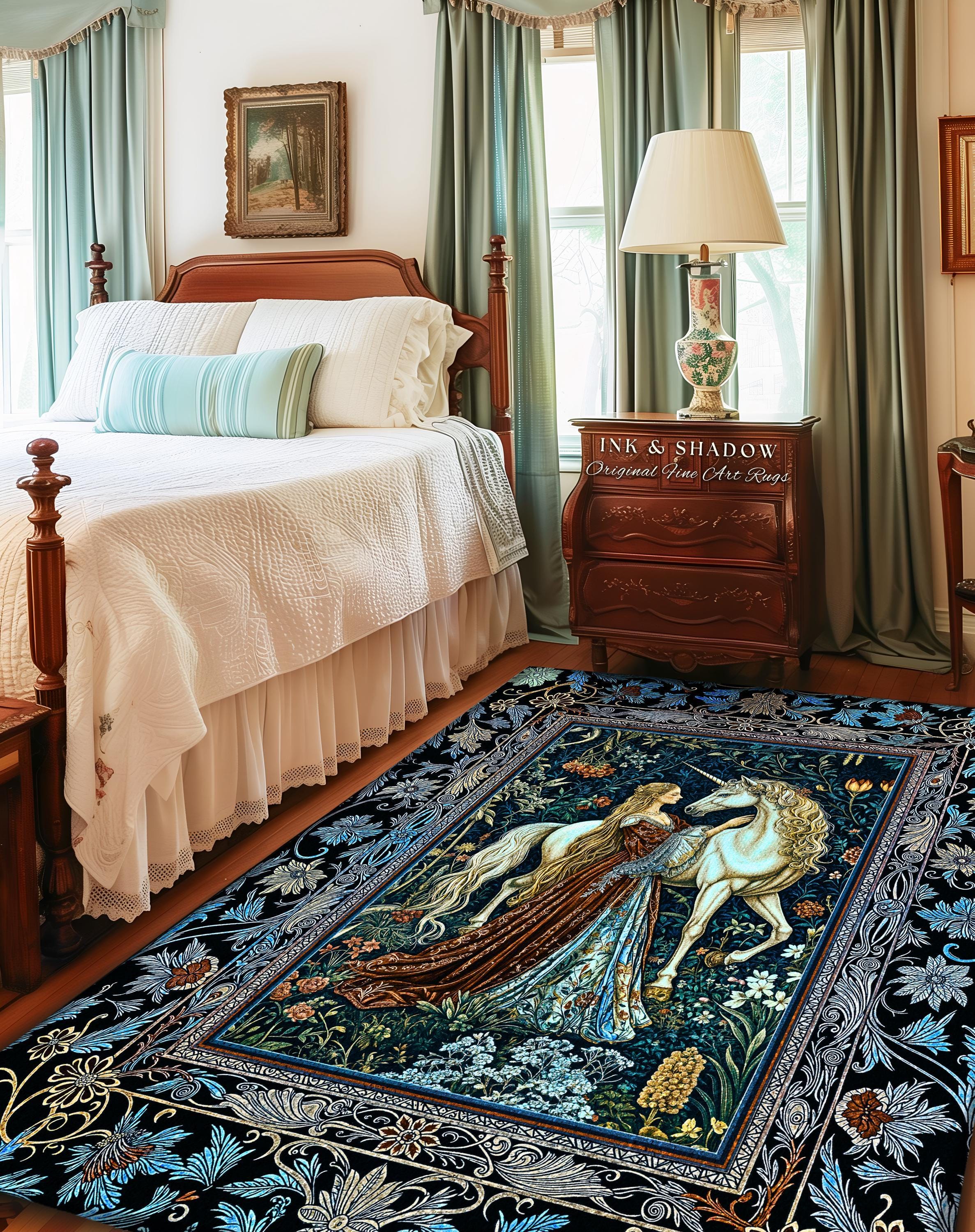 Moody Medieval Rococo Area Rug | Vintage Fantasy Bedroom Home Decor ...