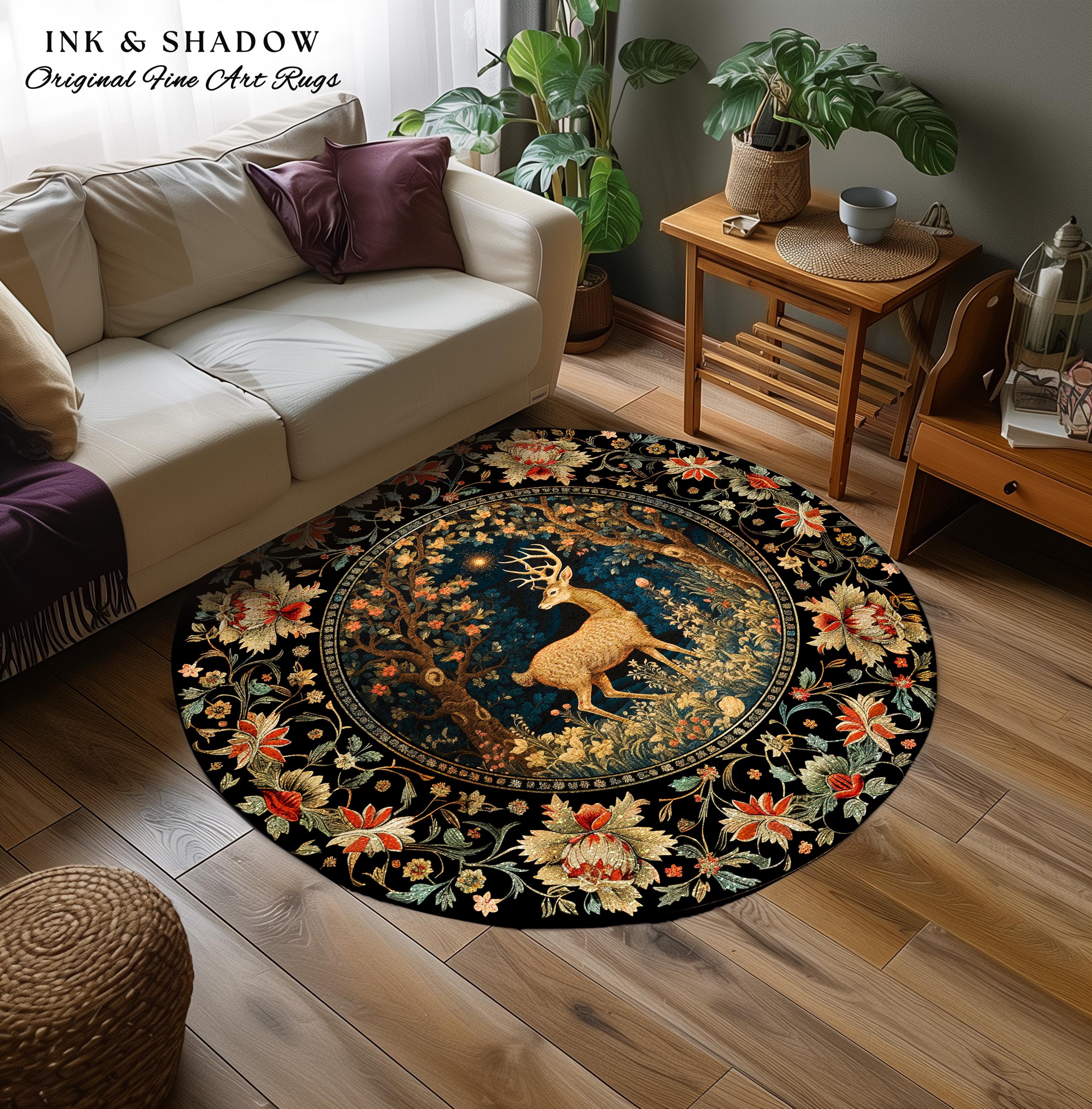 Forest Spirit Mystic Deer Rug | Cottagecore Room Decor William Morris ...