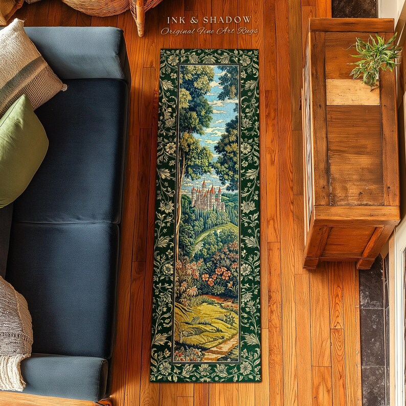 Fairytale Aesthetic Castle Round Rug | Fairycore Large Area Rug ...