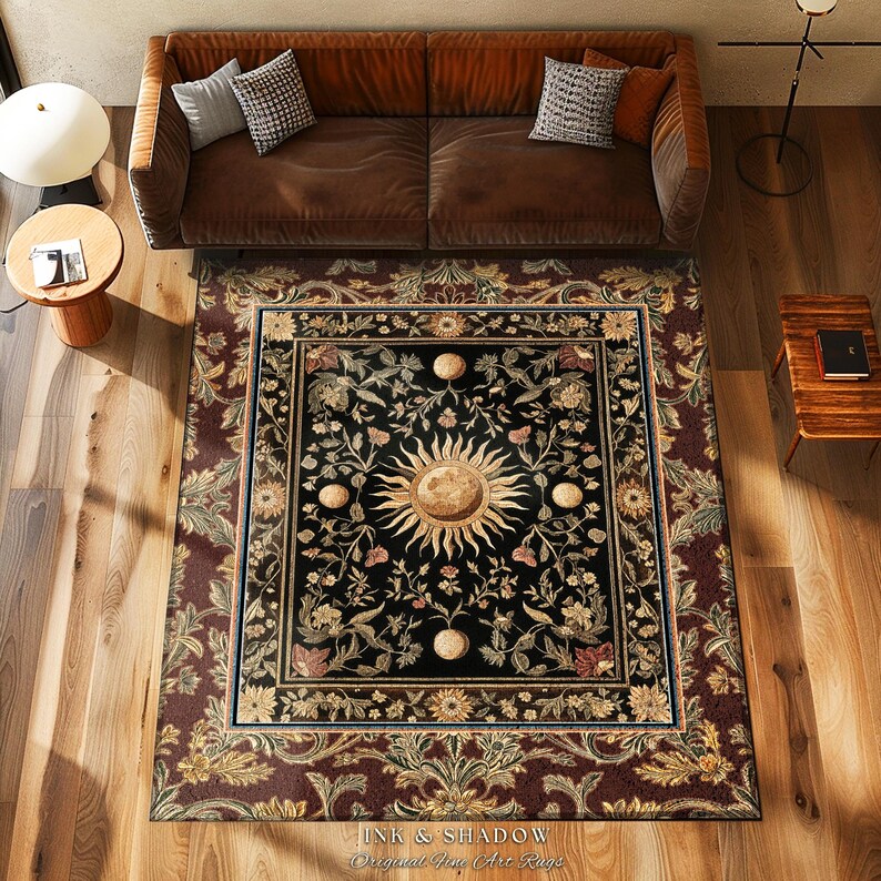 Rococo Sun Regal Rococo Skies Celestial Area Rug | Enchanted Celestial Witchy ...