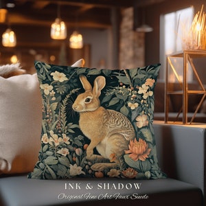 Fairycore Rabbit Throw Pillow | Couch Cushion William Morris Throw ...