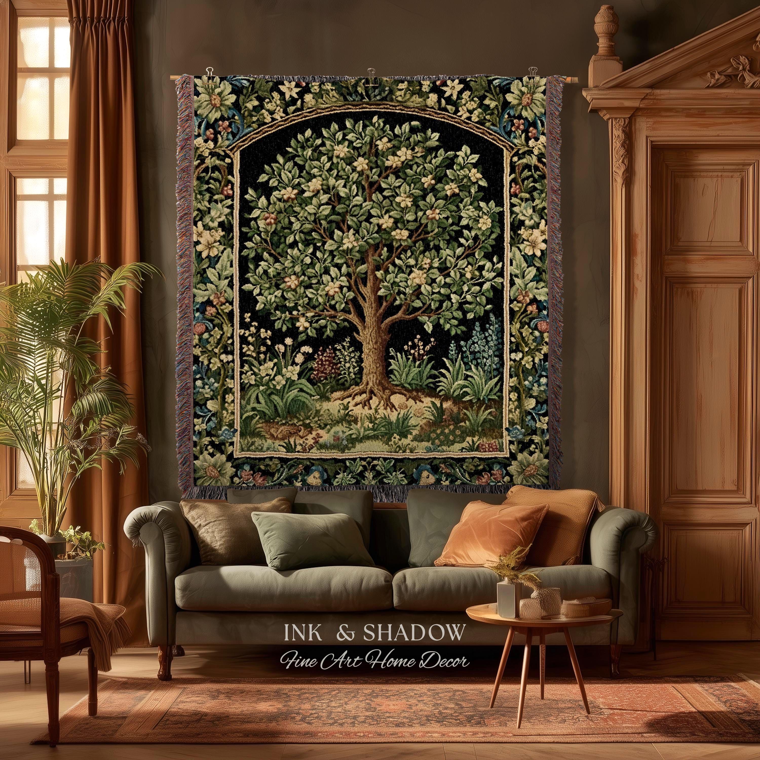Tree of Life Woven Blanket | William Morris Inspired Throw