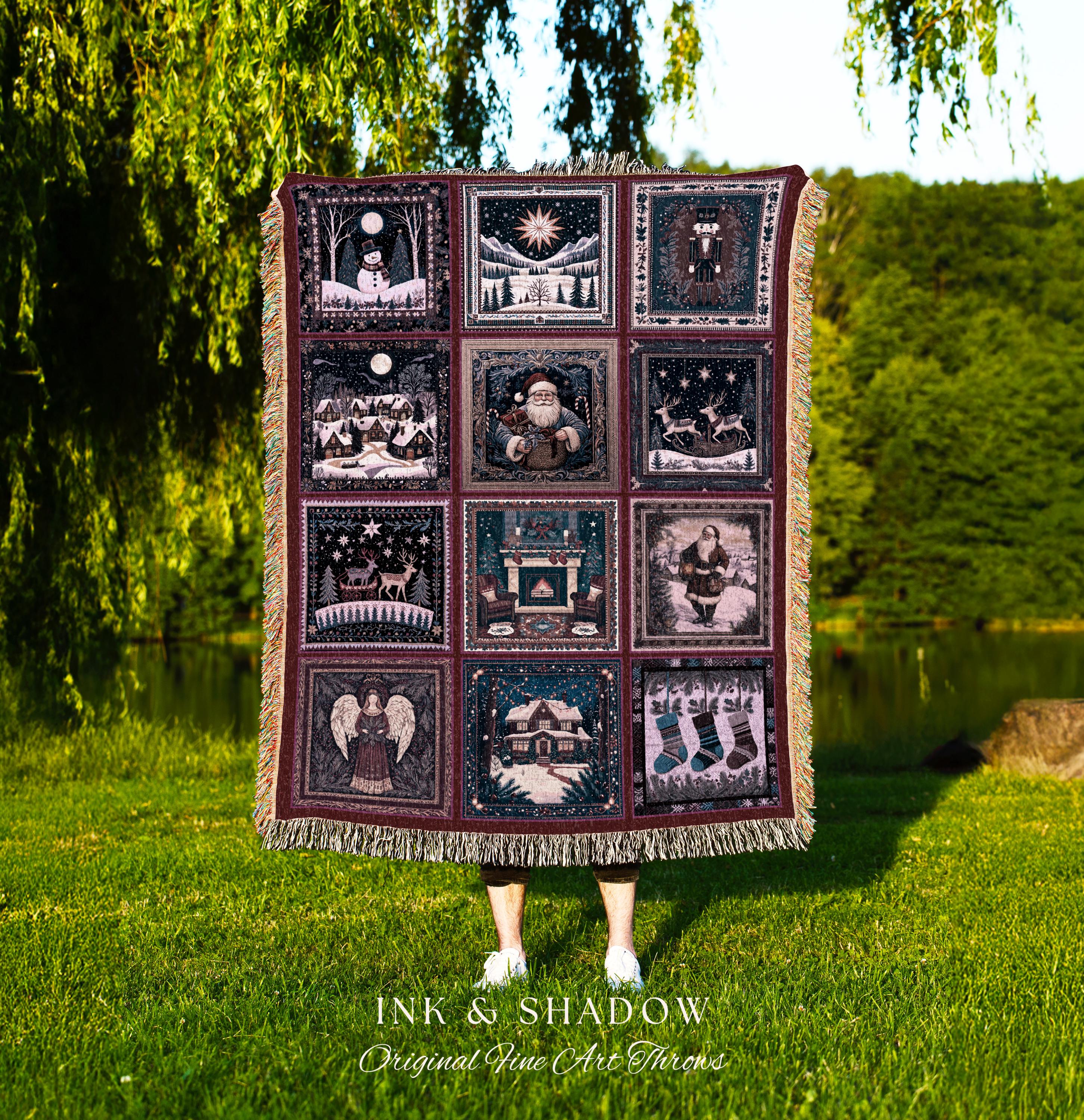 Discover Whimsical Wonderland Christmas Woven Throw Scandinavian Decor Nordic Rustic Cozy Winter Blanket