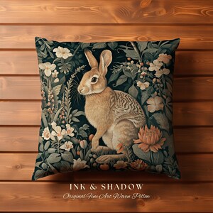 Fairycore Rabbit Throw Pillow | Couch Cushion William Morris Throw ...