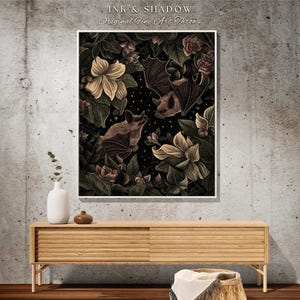 Starry Sky Bat Tapestry Blanket | Celestial Tapestry Pastel Wall Art Bedroom Decor Astrology Bat Colorful Wall Art Whimsical Dark Art Floral Bild 3
