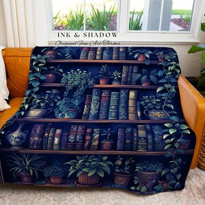 Book Lover Blanket Dark Academia Decor Bedroom | Witchy Decor Aesthetic Goth Tapestry | Dark Cottagecore Decor Book Lovers Git Ideas | image 6
