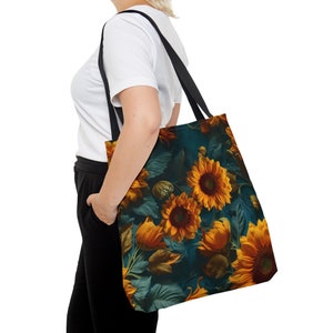 Sun Flower Tote Bag, Van Gogh, Realistic Art, Small, Medium, Large