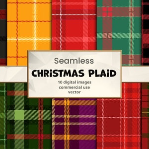 Christmas Plaid Digital Paper, seamless patterns for instant download commercial use printable scrapbook paper, lumberjack, scottish fabric