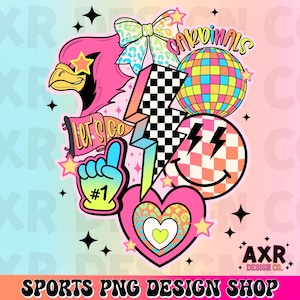 Cardinals preppy mascot png, retro Cardinals mascot school spirit design, retro Cardinals sublimation, sports team shirt digital print