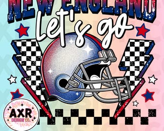 New England Football png, design de sublimação de futebol americano, png de futebol personalizado, png de camisa de futebol retrô, png de temporada de touchdown do dia do jogo