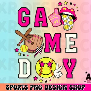 Retro softball collage Png, softball sublimation design, softball season png, pink custom color softball png shirt design, digital download