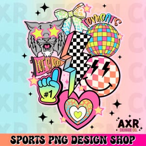 Tomcats preppy mascot png, retro Tomcats mascot school spirit design, retro Tomcats sublimation, sports team mascot shirt digital print