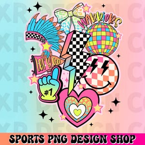 Warriors preppy mascot png, retro Warriors mascot school spirit design, retro Warriors sublimation, sports team mascot shirt digital print