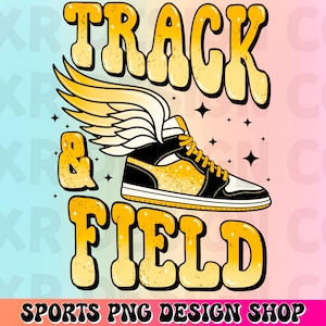 Retro track and field Png, custom color yellow track and field sublimation design, dtf print file, school sports png, digital download