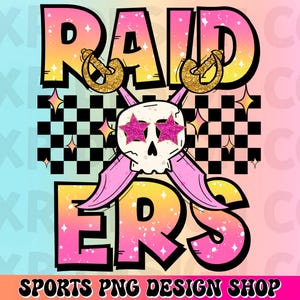 Raiders preppy mascot png, Raiders mascot school spirit design, retro Raiders sublimation design, sports team mascot shirt digital print