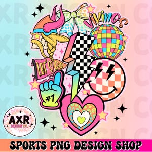 Vikings preppy mascot png, retro Vikings mascot school spirit design, retro Vikings sublimation, sports team mascot shirt digital print
