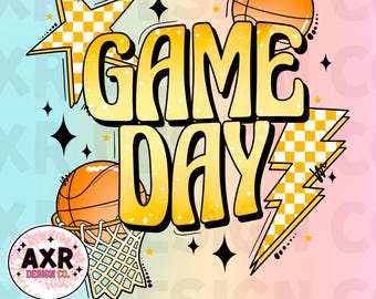 Retro Basketball game day png, cute red basketball sublimation design, they not like us png, custom basketball team colors