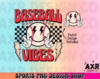 Retro Baseball Vibes png , Baseball Sublimationsdesign, Baseballsaison png, Baseball Mama png digitale Designs herunterladen T-Shirt png