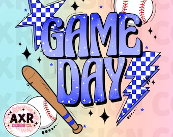Retro baseball game day Png, baseball sublimation design, baseball season png, blue custom color baseball shirt design, baseball mama png