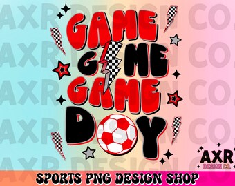 Retro soccer sublimation png, game day png, soccer vibes png, soccer season png, cute soccer design for print, custom soccer team colors png
