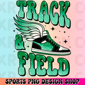 Retro track and field Png, custom color green track and field sublimation design, dtf print file, school sports png, digital download