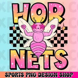 Hornets preppy mascot png, hornets mascot school spirit design, retro hornets sublimation design, sports team mascot shirt digital print