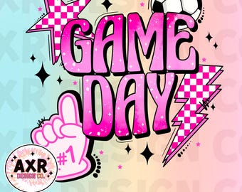 Retro soccer game day Png, soccer sublimation design, soccer season png, pink custom color soccer shirt design, soccer mama digital png