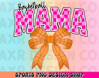 Basketball mama png, retro basketball sublimation, coquette basketball bow png, basketball game day png, trendy pink basketball team shirt