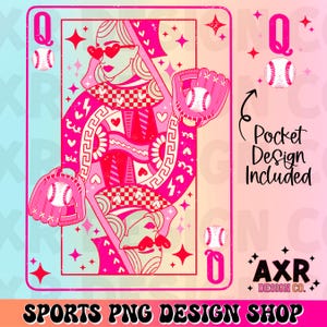 Regina di cuori baseball png, regina del baseball sublimazione, mamma del baseball png, design maglietta rosa stagione di baseball, baseball di alta qualità png