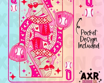 Rainha de copas, beisebol, png, sublimação de rainha do beisebol, mãe de beisebol png, design de camisa rosa da temporada de beisebol, beisebol png de alta qualidade