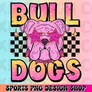 Bulldogs preppy mascot png, Bulldogs mascot school spirit design, retro Bulldogs sublimation design, sports team mascot shirt digital print
