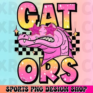 Gators preppy mascot png, Gators mascot school spirit design, retro Gators sublimation design, sports team mascot shirt digital print