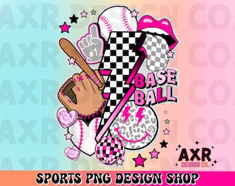 Retro baseball png, baseball sublimation design, pink baseball png, baseball vibes png, baseball game day png, baseball season shirt design