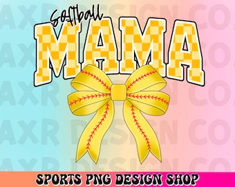 Softball mama png, sublimação de softball retrô, softball coquette bow png, softball game day png, camisa amarela softball coquette bow mama