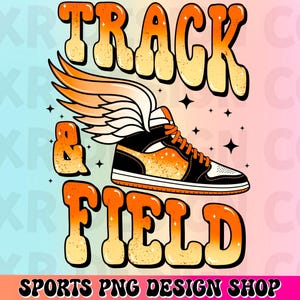Retro track and field Png, custom color orange track and field sublimation design, dtf print file, school sports png, digital download