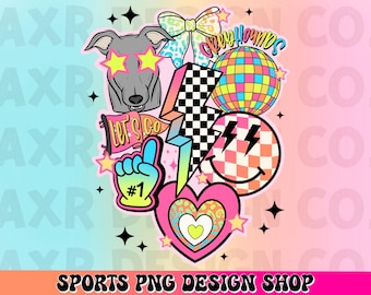 Greyhounds preppy mascot png, retro Greyhounds mascot school spirit design, retro Greyhounds sublimation, sports team shirt digital print