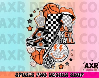 Retro basketball png, basketball sublimation design, basketball vibes png, basketball season png, game day basketball, digital download